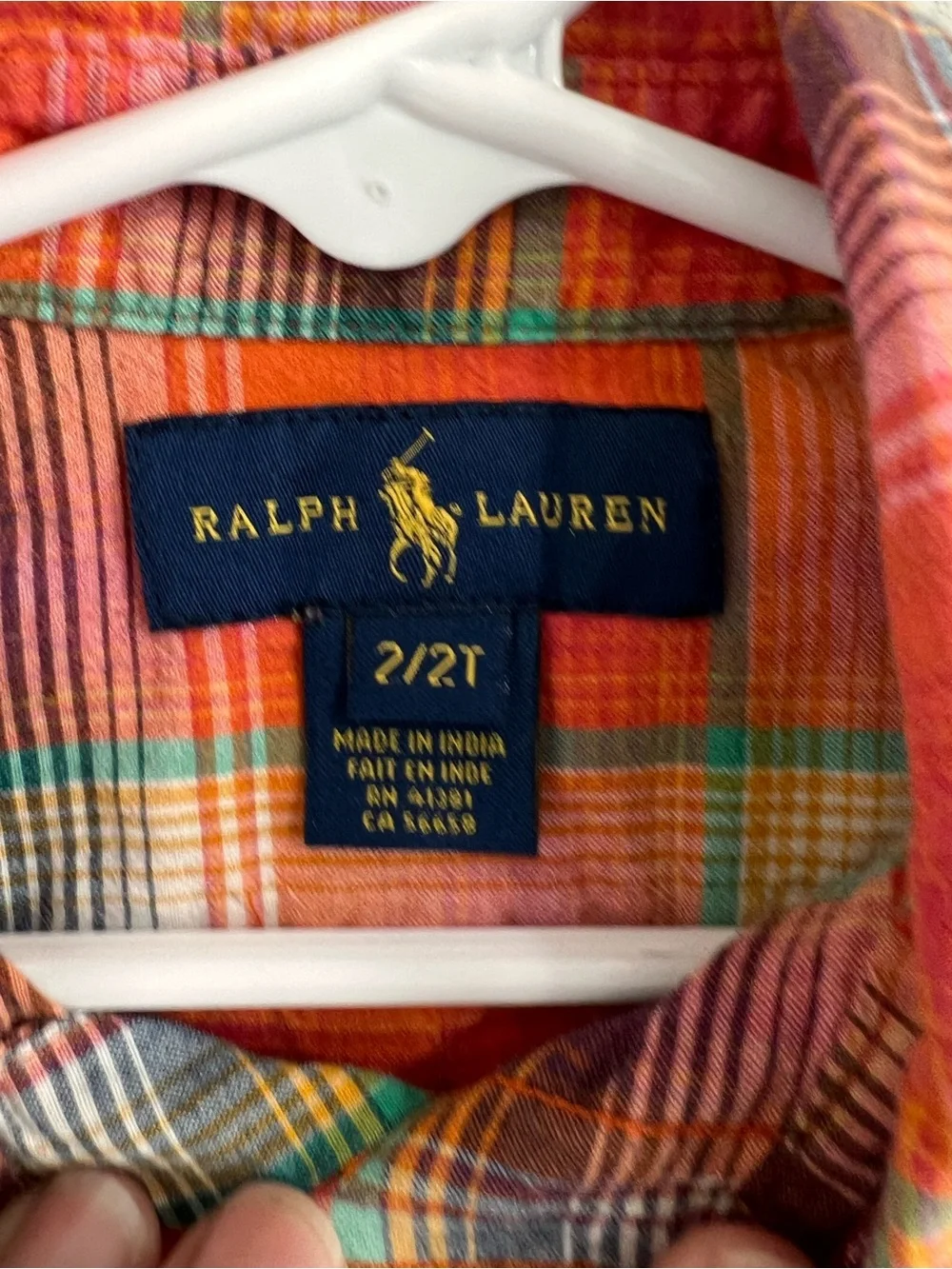 Plaid Button-Down Shirt - Orange Multi
